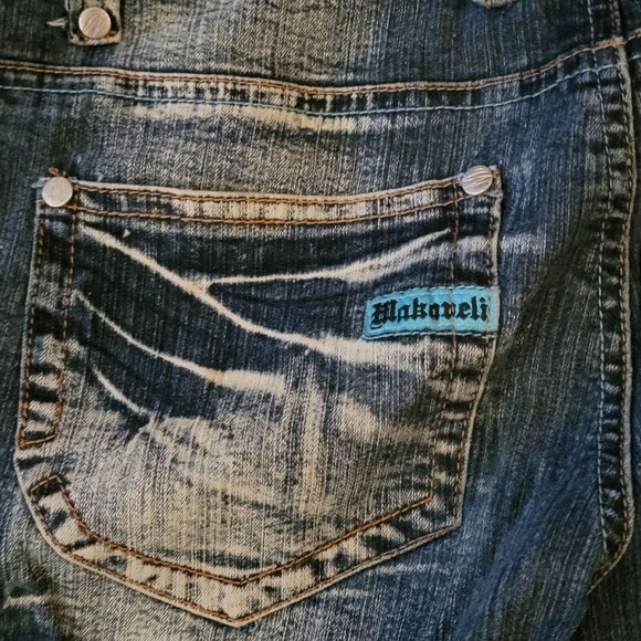 Makaveli Womens Blue Regular Fit Mid Wash Low Rise Denim Straight Jeans Size 5 - Picture 9 of 12